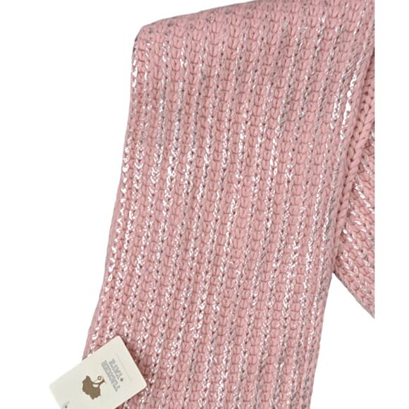 NWT Tucker+Tate Girl's Infinity Pink Metallic Silver Knit Scarf One Size - Picture 2 of 6